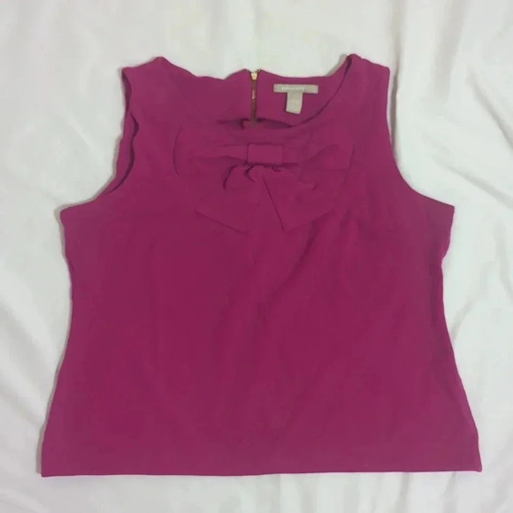 Banana Republic Tops - Banana Republic Sleeveless Bowtie Blouse, Color Magenta Size L